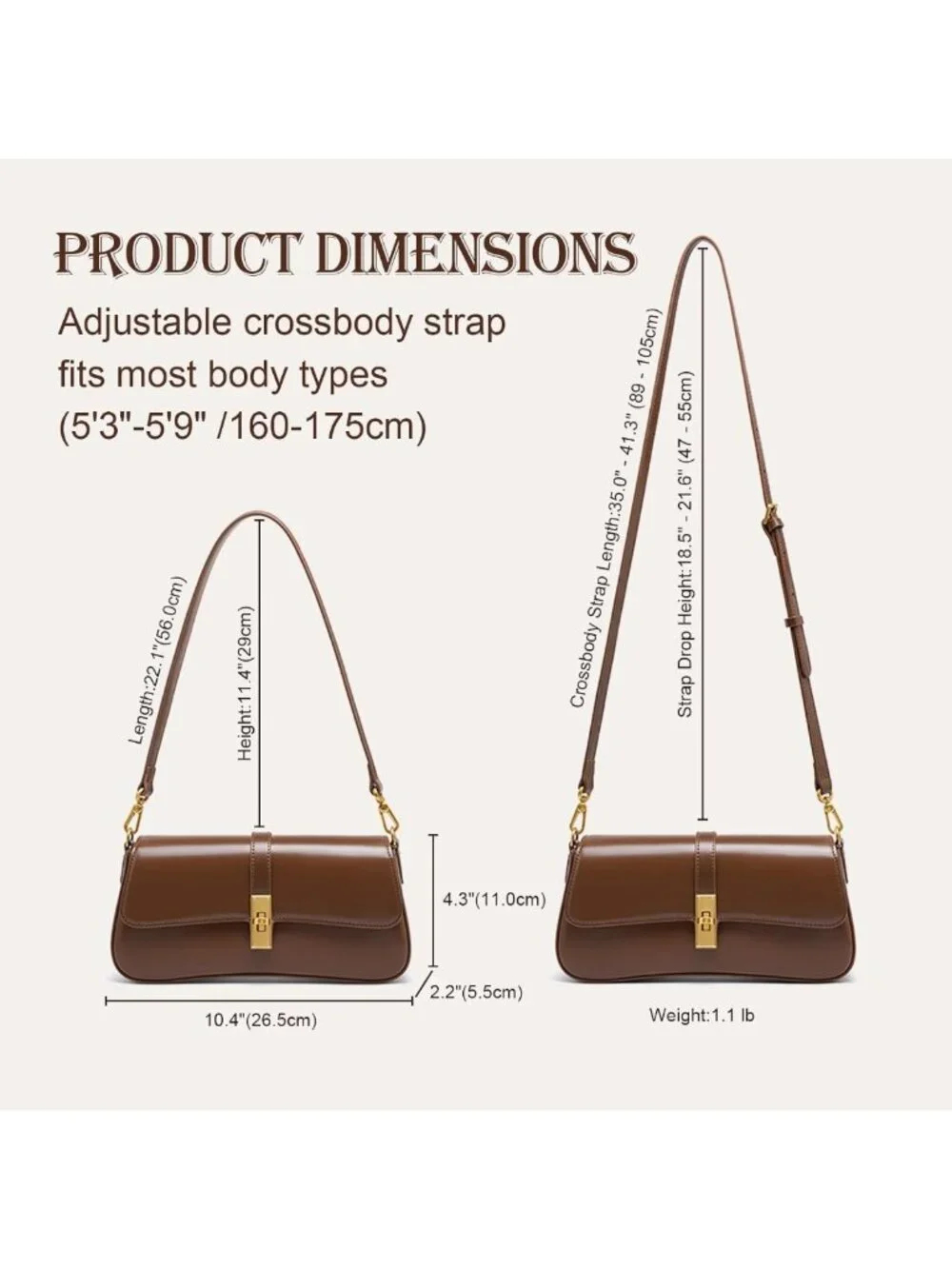 Stylish Genuine Leather Crossbody Bag for Women - Versatile Shoulder Purse